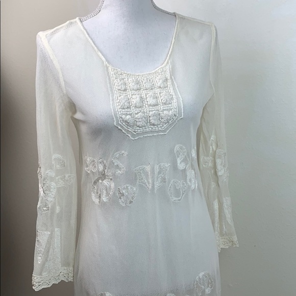 Express dress / swim cover embroidered lace mesh - Picture 6 of 9